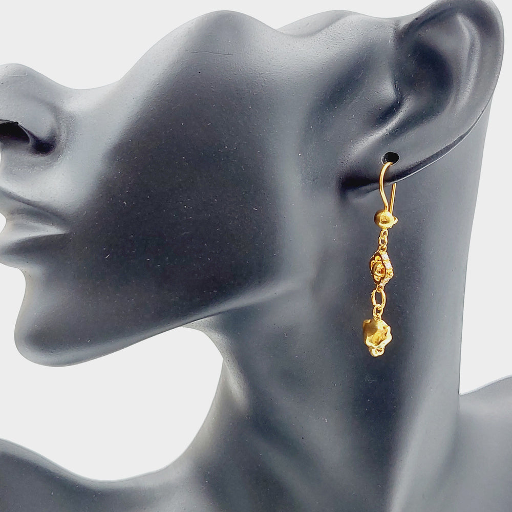 21K Gold Tiger Earrings by Saeed Jewelry - Image 2