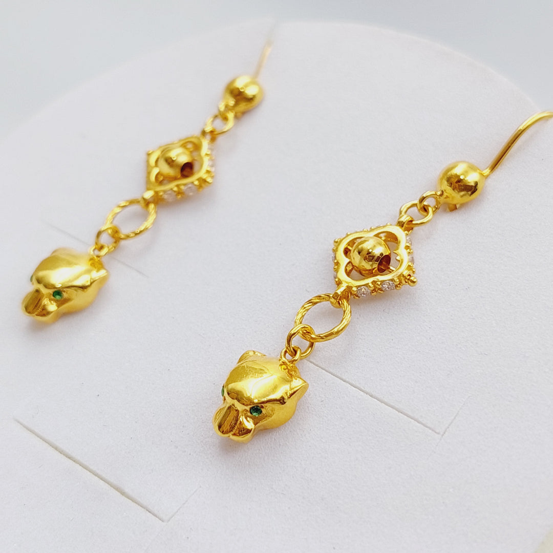 21K Gold Tiger Earrings by Saeed Jewelry - Image 5