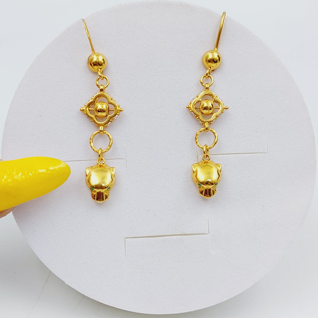 21K Gold Tiger Earrings by Saeed Jewelry - Image 1