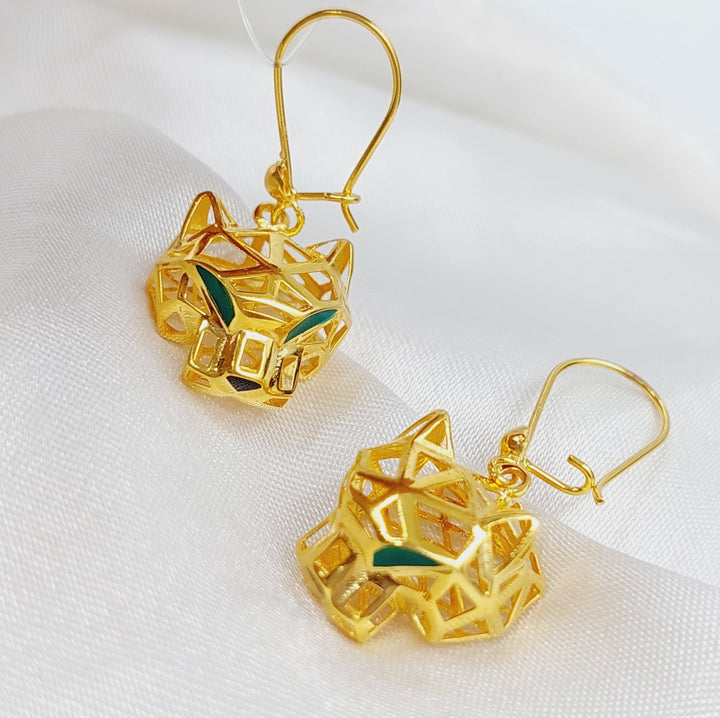 21K Gold Tiger Earrings by Saeed Jewelry - Image 5