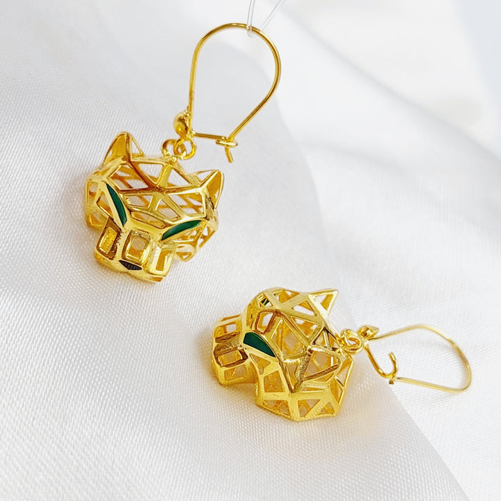 21K Gold Tiger Earrings by Saeed Jewelry - Image 1