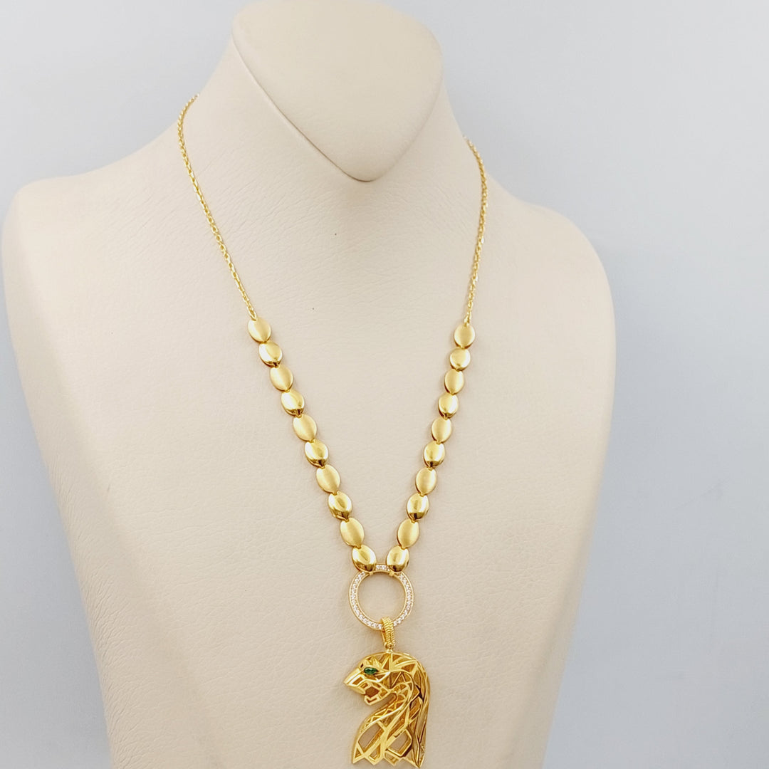 21K Gold Tiger Necklace by Saeed Jewelry - Image 4