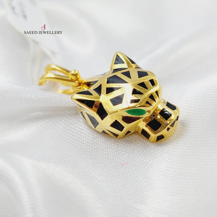 21K Gold Tiger Pendant by Saeed Jewelry - Image 3