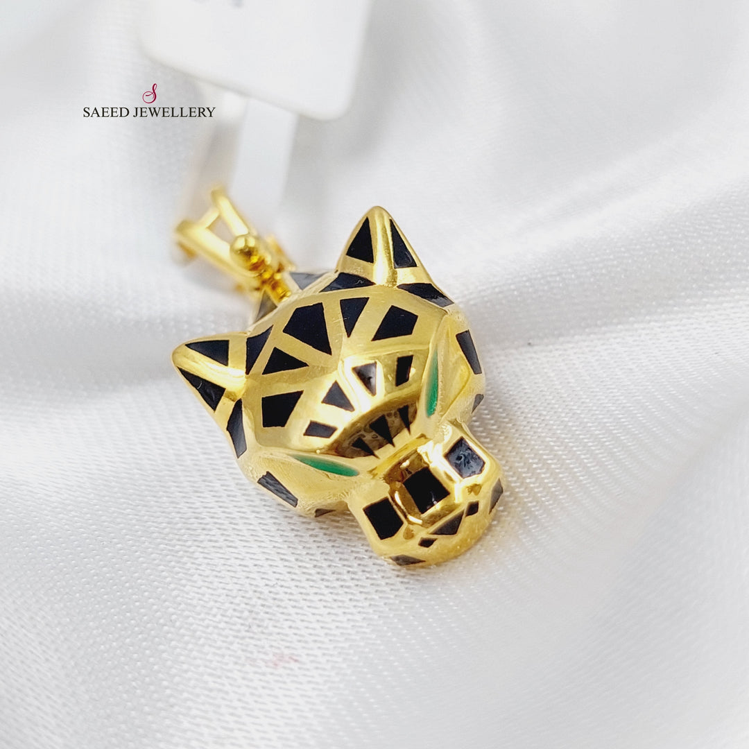 21K Gold Tiger Pendant by Saeed Jewelry - Image 1