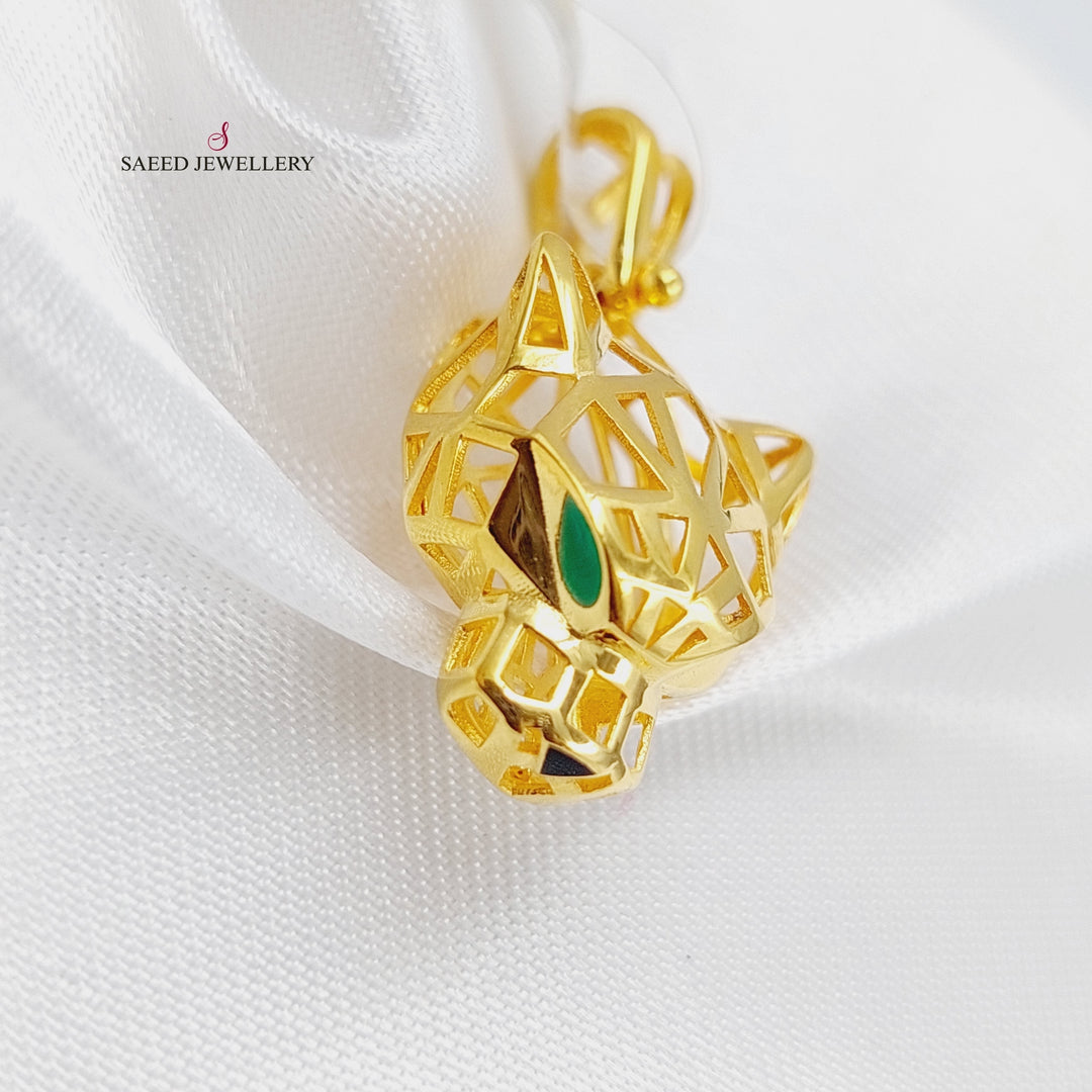 21K Gold Tiger Pendant by Saeed Jewelry - Image 3