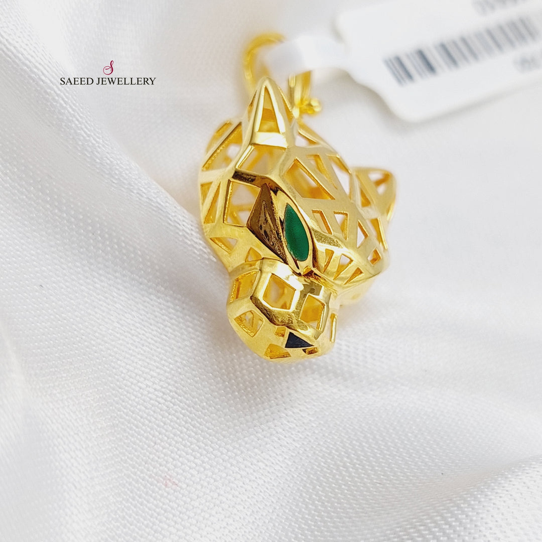 21K Gold Tiger Pendant by Saeed Jewelry - Image 3