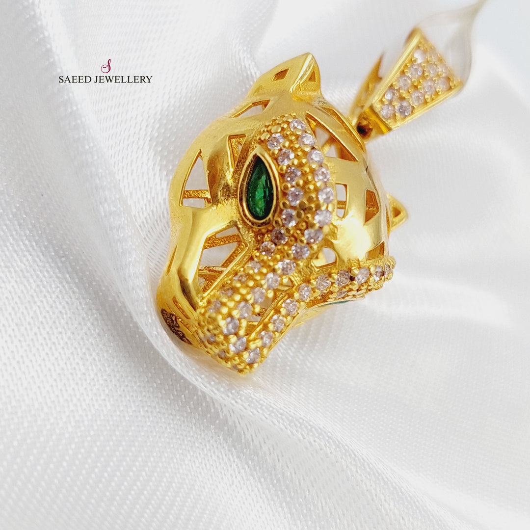 21K Gold Tiger Pendant by Saeed Jewelry - Image 3