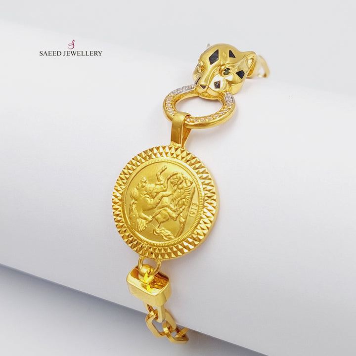 21K Gold Tiger Rashadi Bracelet by Saeed Jewelry - Image 3