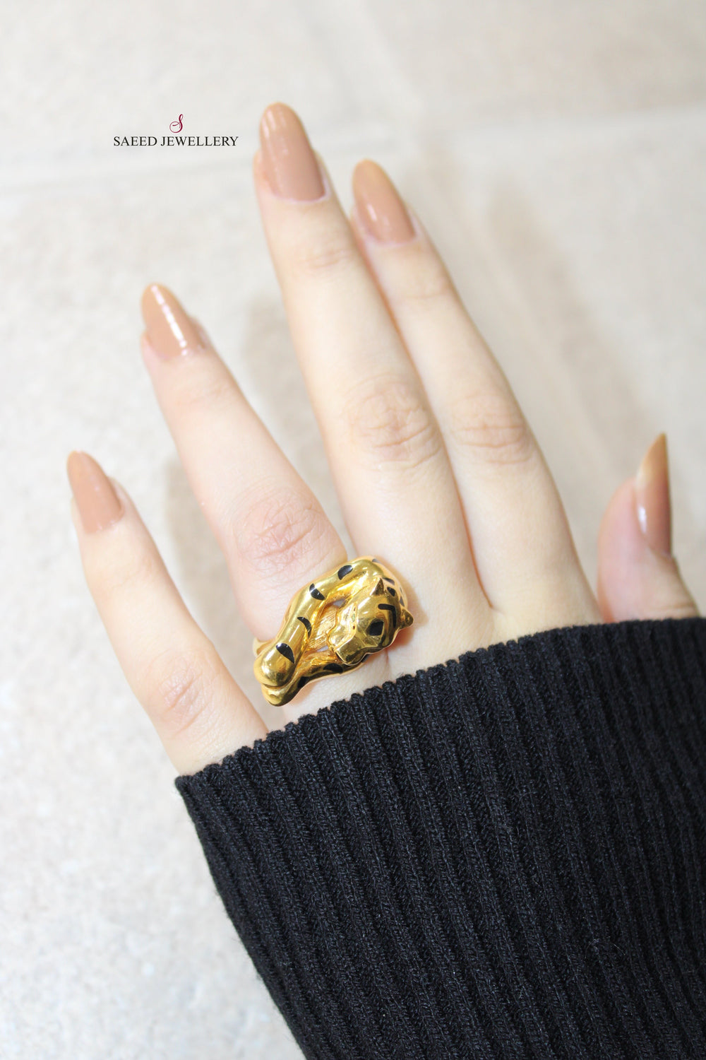 21K Gold Tiger Ring by Saeed Jewelry - Image 2