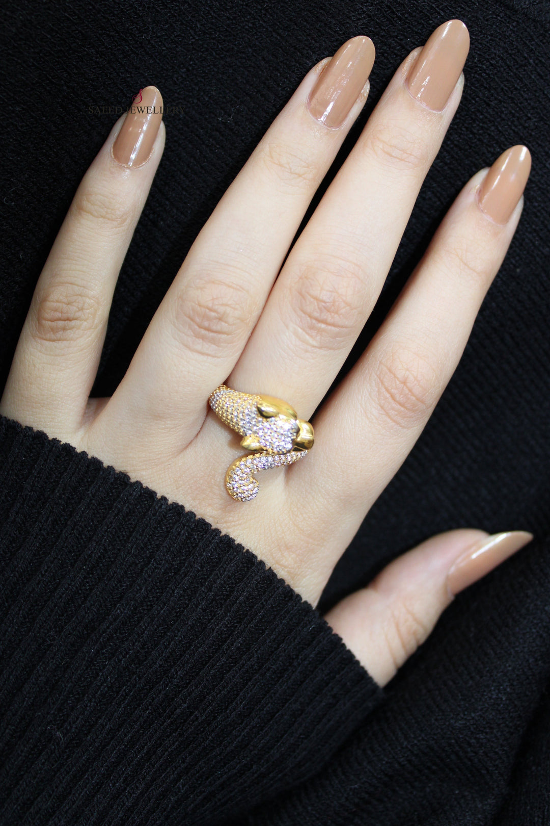 21K Gold Tiger Ring by Saeed Jewelry - Image 2