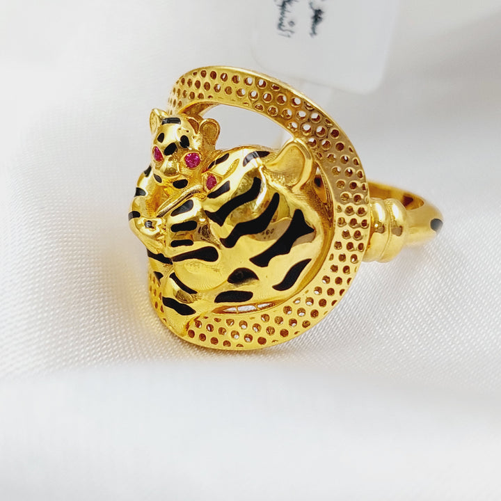 21K Gold Tiger Ring by Saeed Jewelry - Image 2