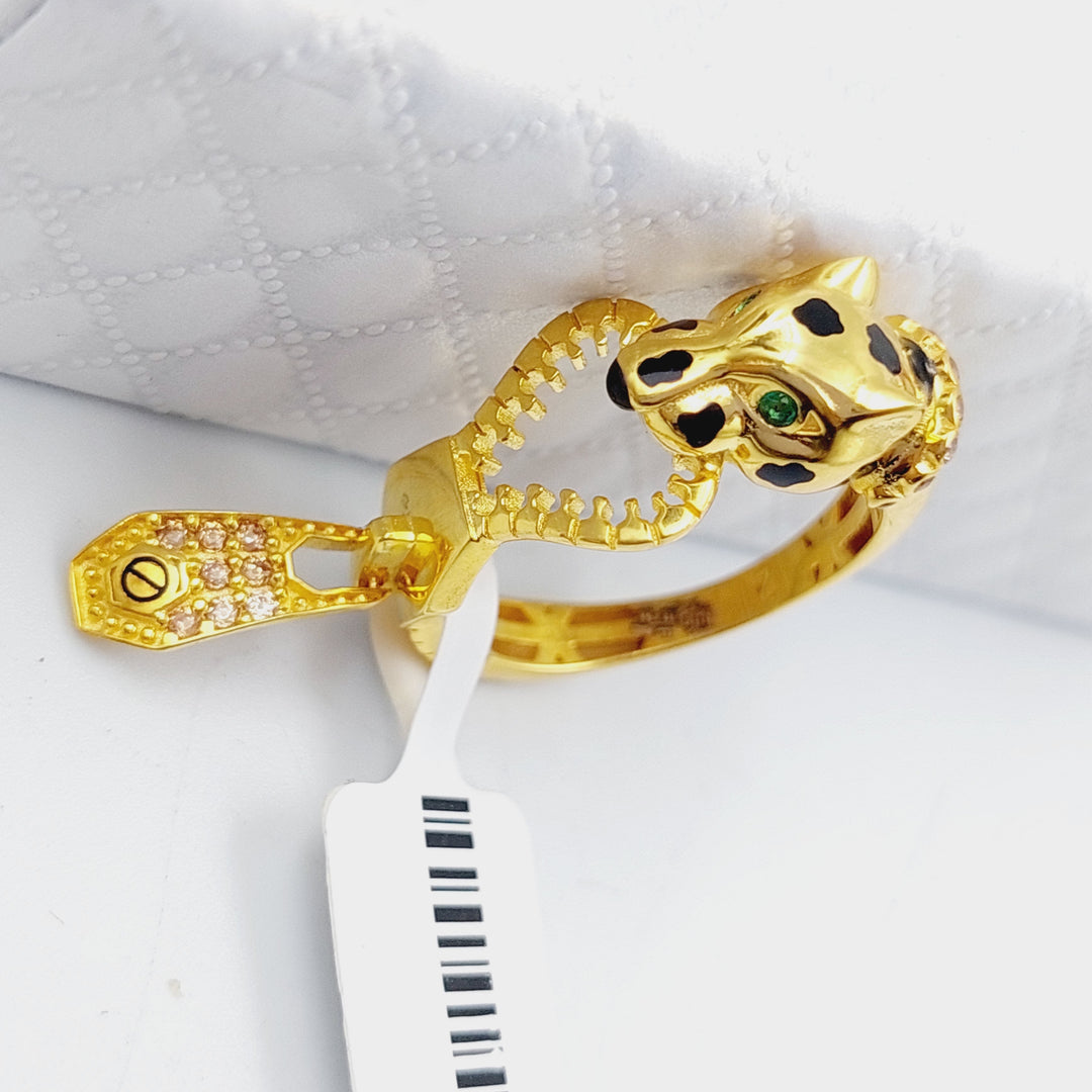 21K Gold Tiger Ring by Saeed Jewelry - Image 5