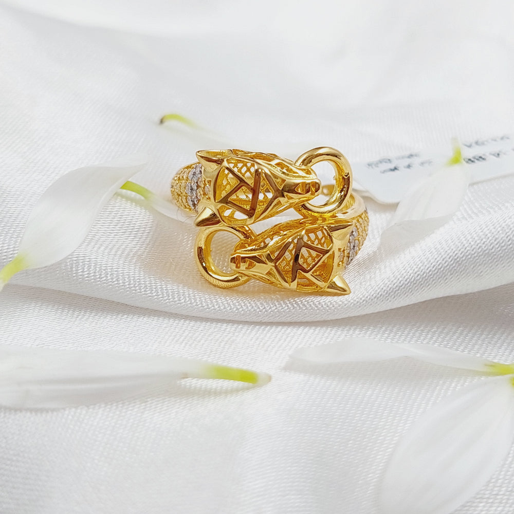 21K Tiger Ring Made of 21K Yellow Gold by Saeed Jewelry-26202