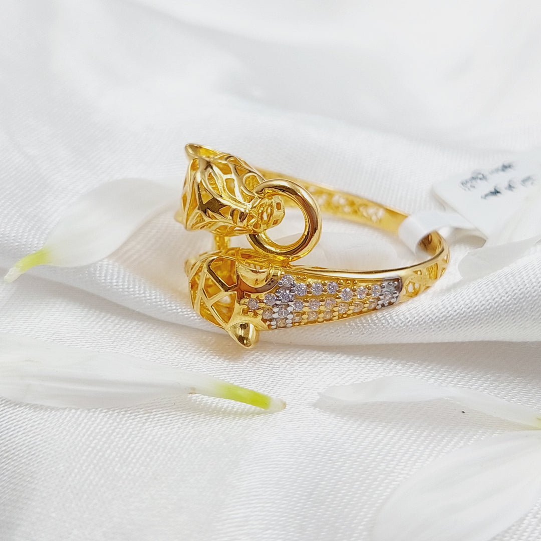 21K Tiger Ring Made of 21K Yellow Gold by Saeed Jewelry-26202
