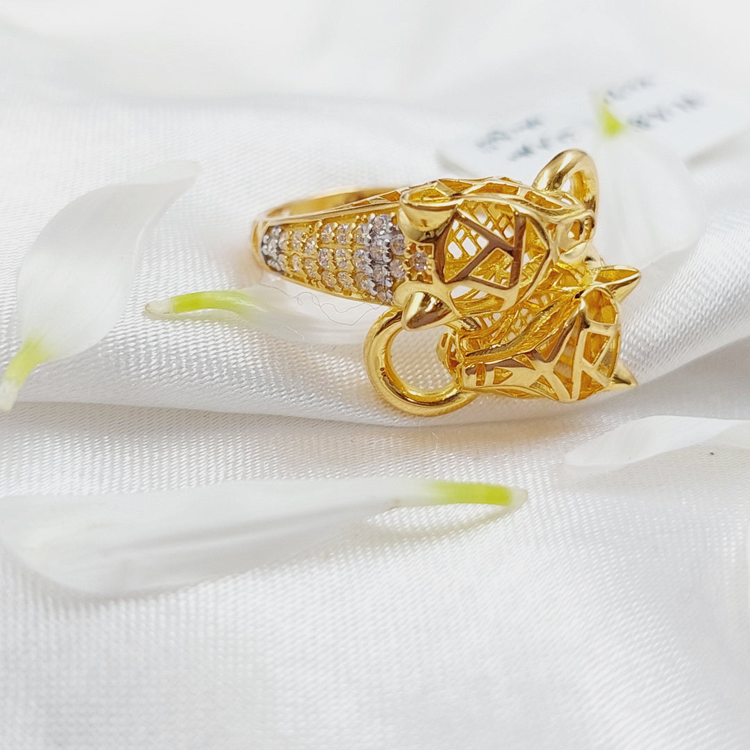 21K Tiger Ring Made of 21K Yellow Gold by Saeed Jewelry-26202