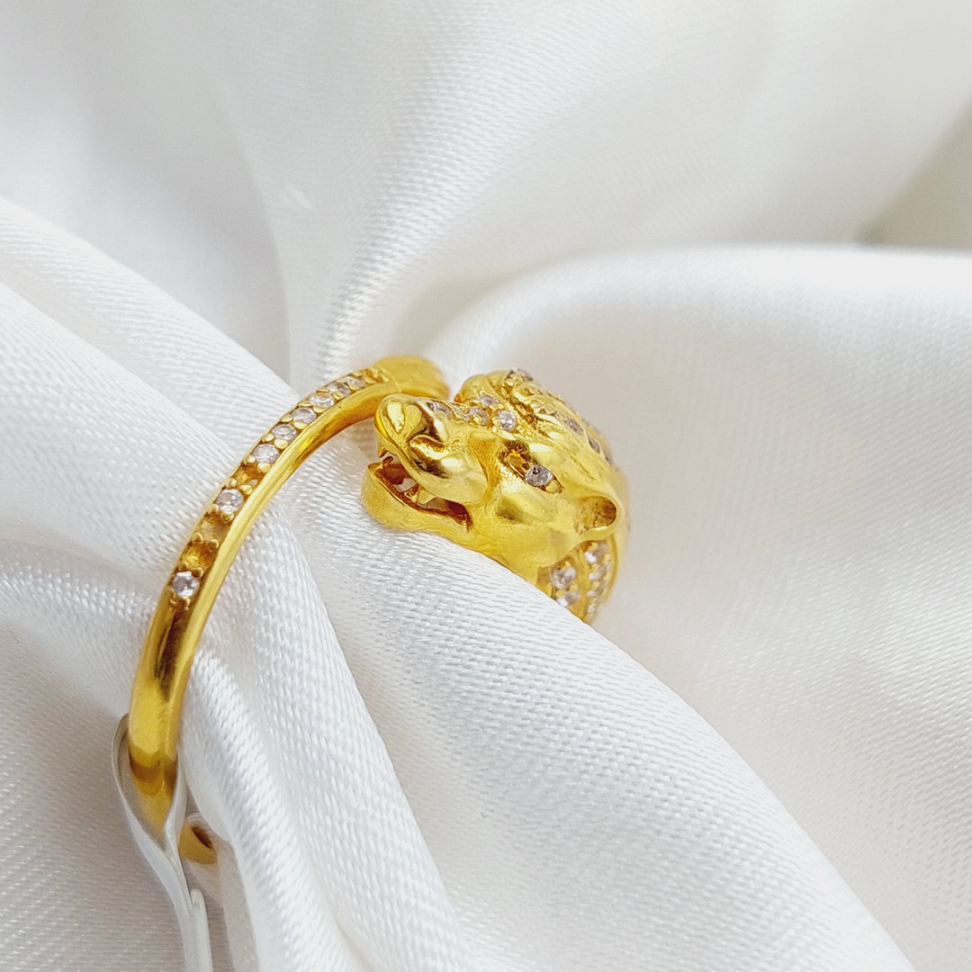 21K Gold Tiger Zirconia Ring by Saeed Jewelry - Image 5