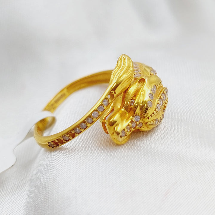 21K Gold Tiger Zirconia Ring by Saeed Jewelry - Image 6