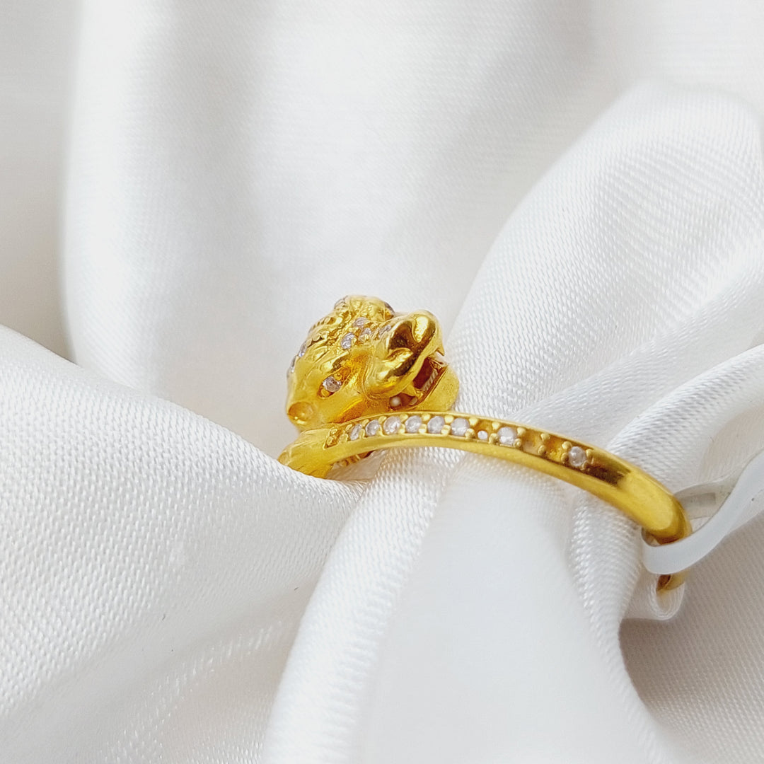 21K Gold Tiger Zirconia Ring by Saeed Jewelry - Image 9