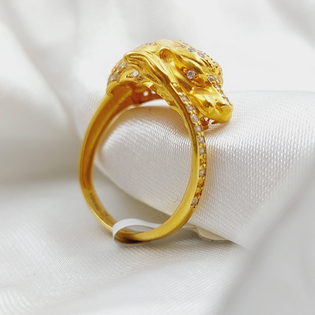 21K Gold Tiger Zirconia Ring by Saeed Jewelry - Image 10