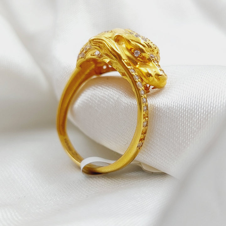 21K Gold Tiger Zirconia Ring by Saeed Jewelry - Image 10