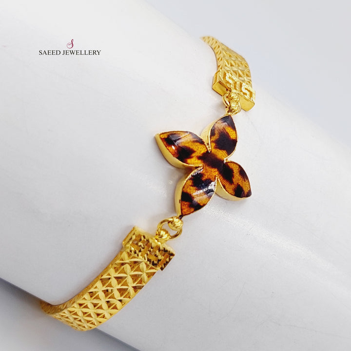 21K Gold Enameled Turkish Tiger Bangle Bracelet by Saeed Jewelry - Image 2