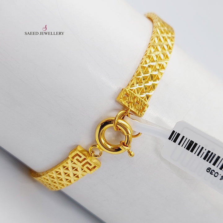 21K Gold Enameled Turkish Tiger Bangle Bracelet by Saeed Jewelry - Image 3