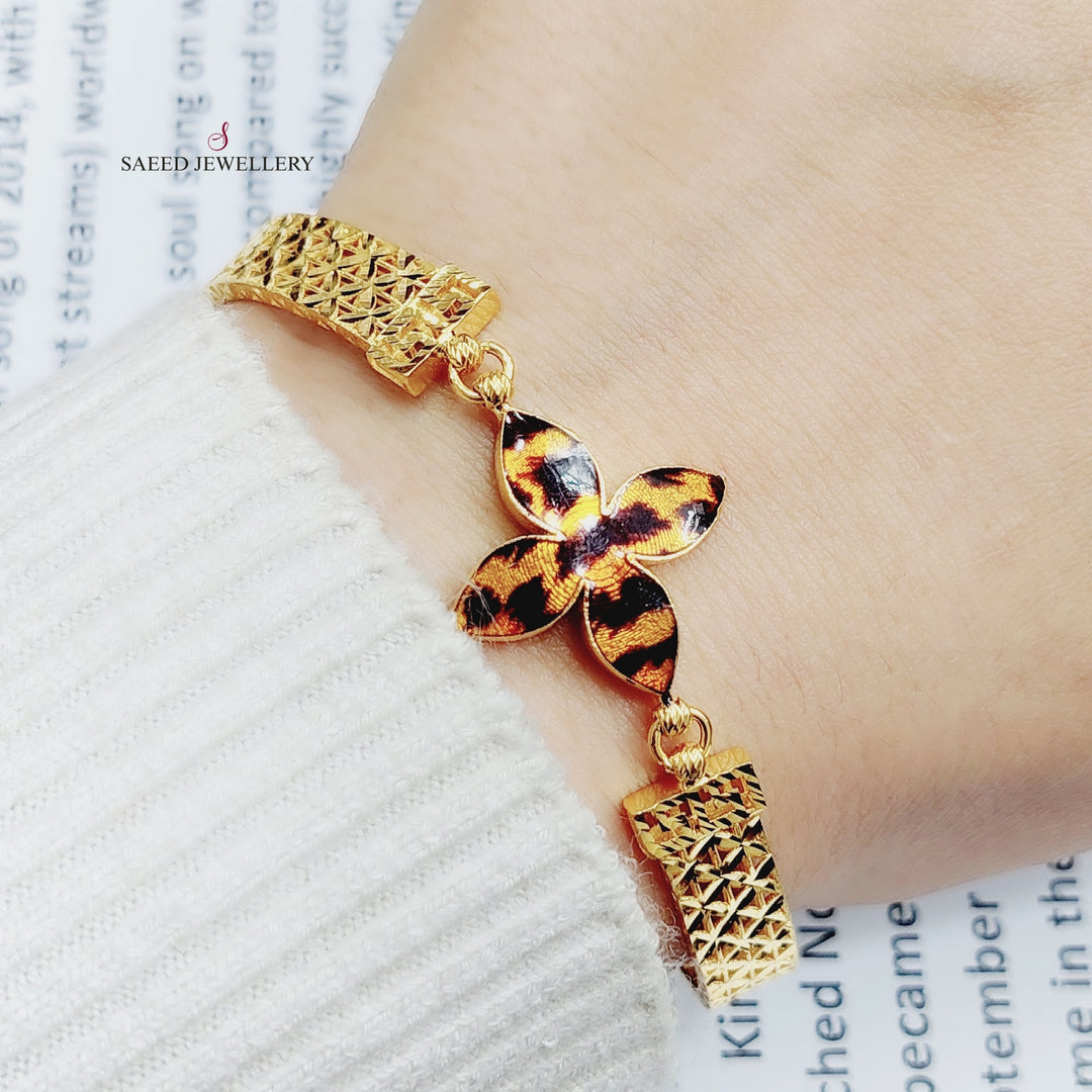 21K Gold Enameled Turkish Tiger Bangle Bracelet by Saeed Jewelry - Image 5