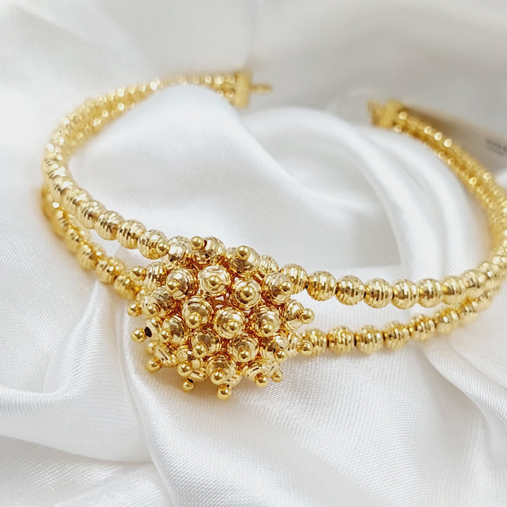 21K Gold Turkish Balls Bangle Bracelet by Saeed Jewelry - Image 3