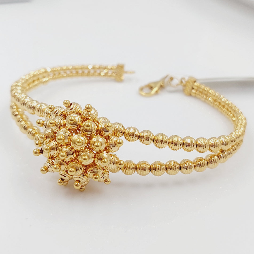 21K Gold Turkish Balls Bangle Bracelet by Saeed Jewelry - Image 4