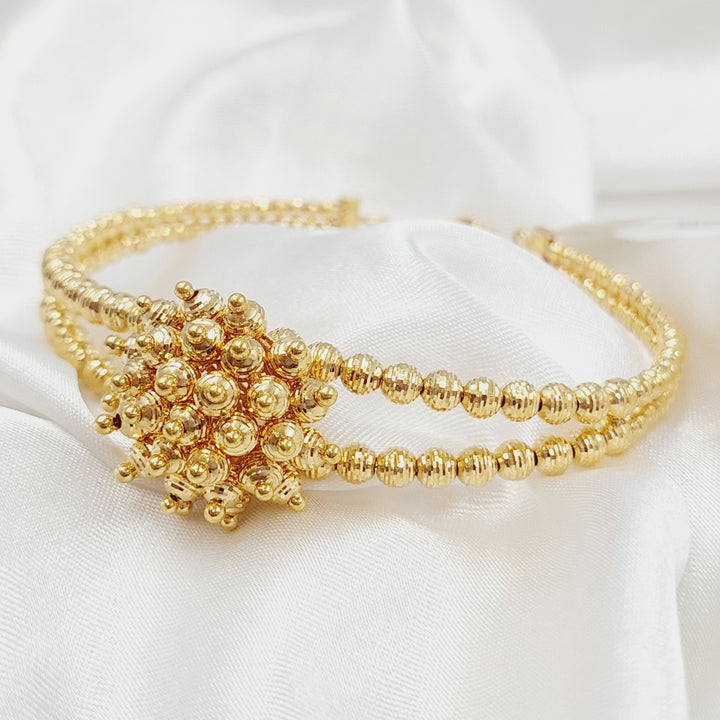 21K Gold Turkish Balls Bangle Bracelet by Saeed Jewelry - Image 1