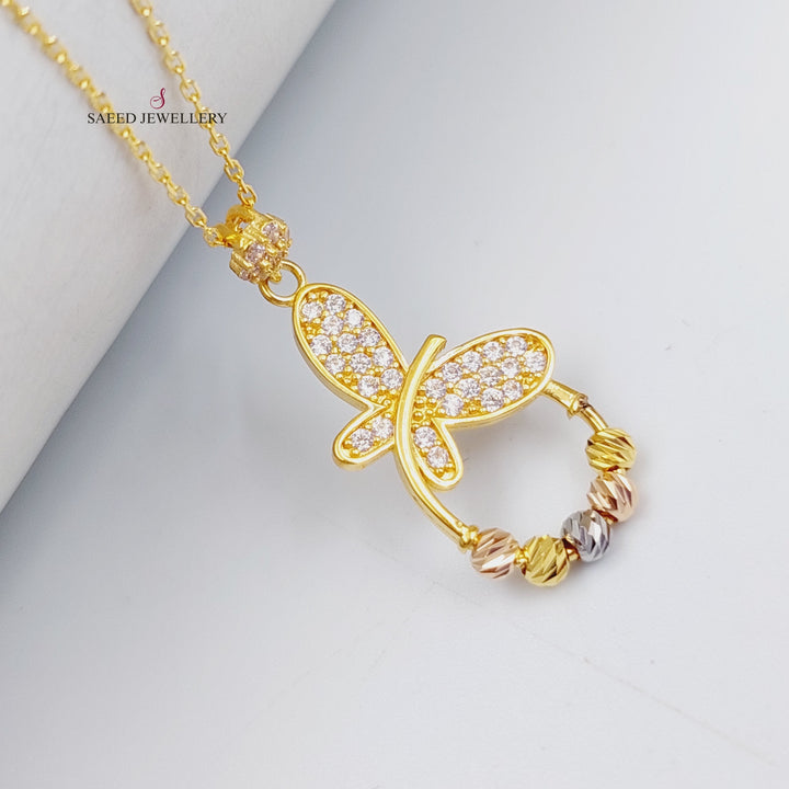 21K Gold Turkish Butterfly Necklace by Saeed Jewelry - Image 1