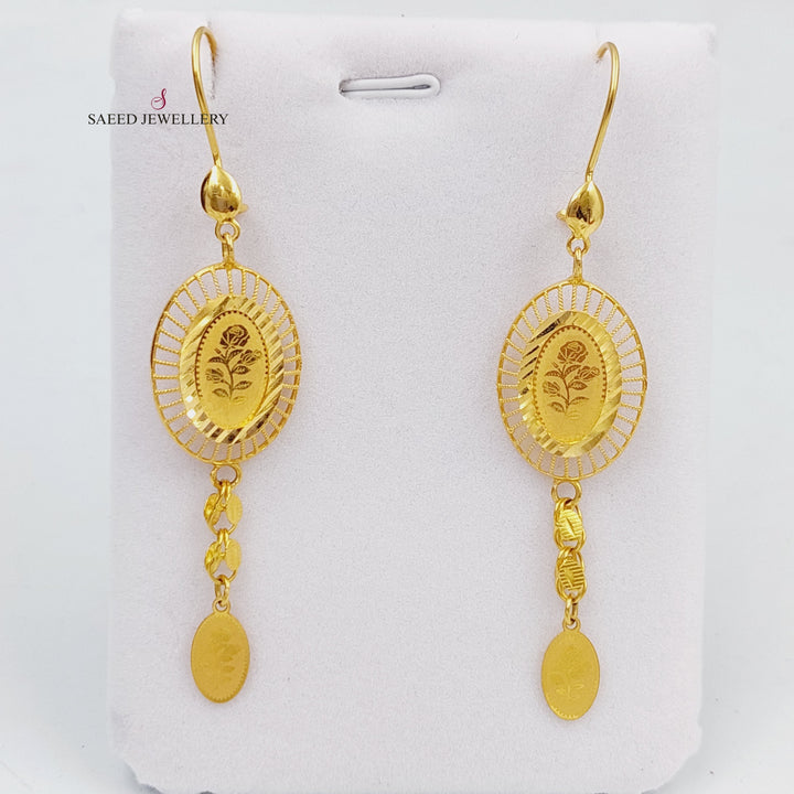 21K Gold Turkish Earrings by Saeed Jewelry - Image 1