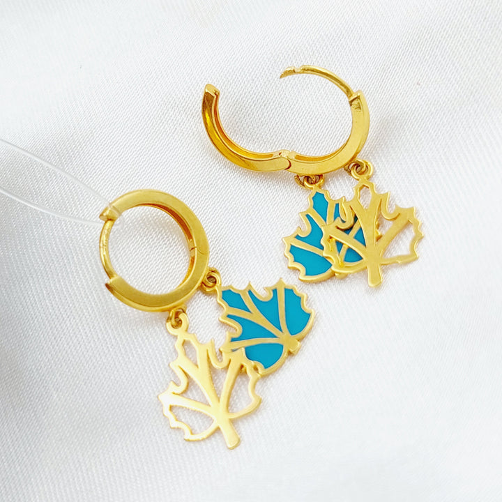 21K Gold Turkish Earrings by Saeed Jewelry - Image 3