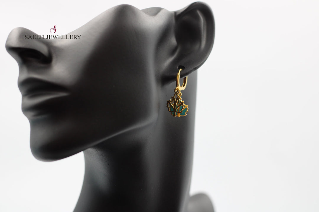 21K Gold Turkish Earrings by Saeed Jewelry - Image 9