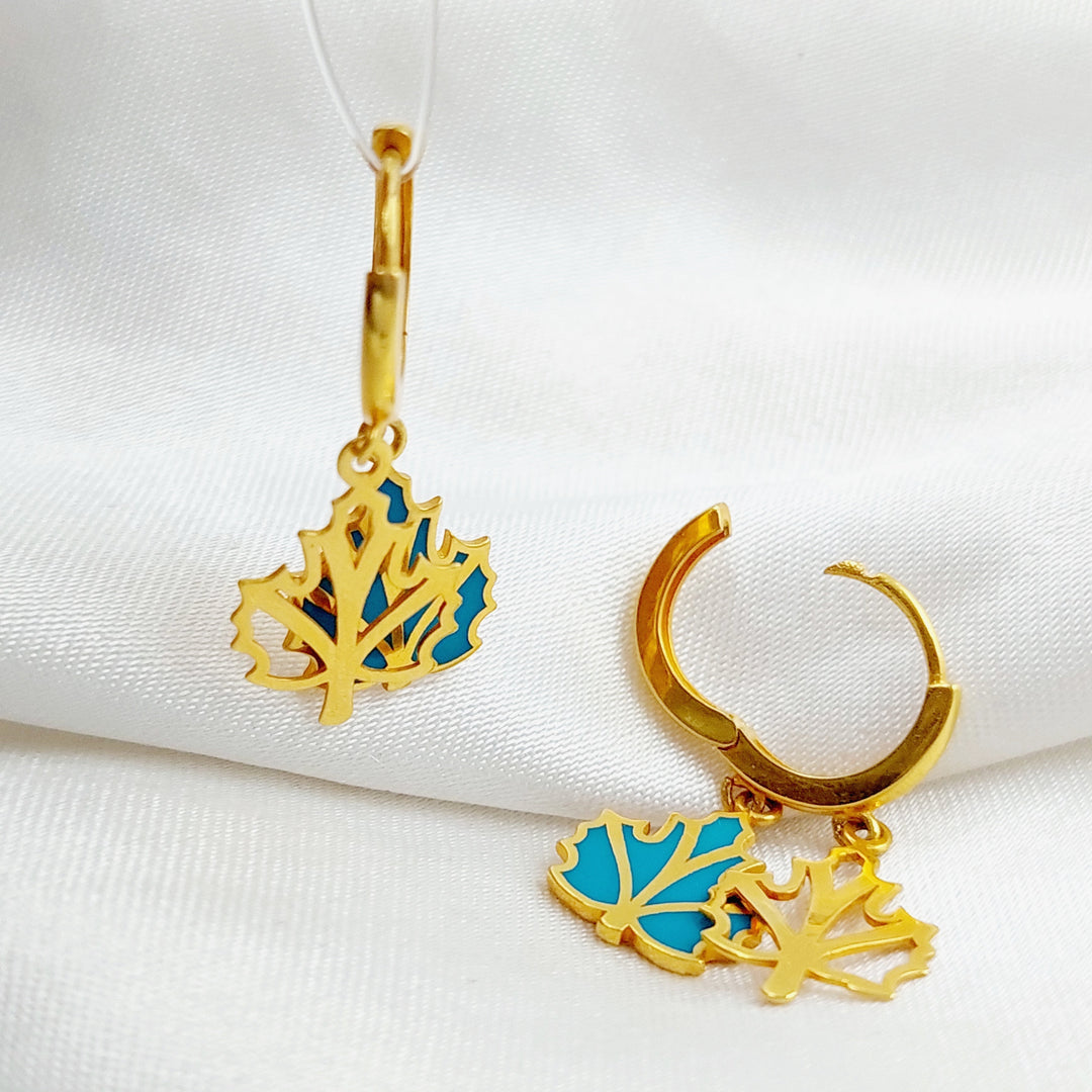 21K Gold Turkish Earrings by Saeed Jewelry - Image 6