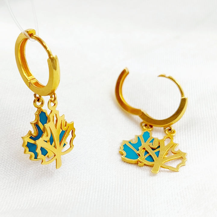 21K Gold Turkish Earrings by Saeed Jewelry - Image 1