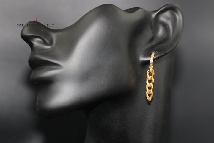 21K Gold Turkish Earrings by Saeed Jewelry - Image 2