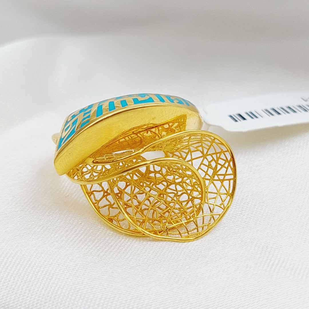 21K Gold Turkish Enamel Ring by Saeed Jewelry - Image 3