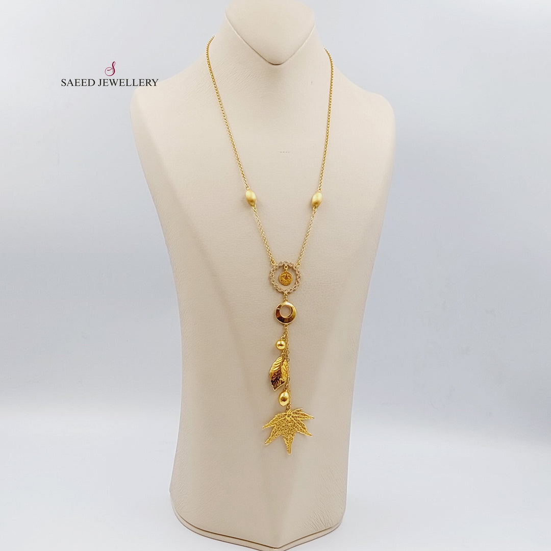 21K Gold Turkish Fancy Necklace by Saeed Jewelry - Image 3