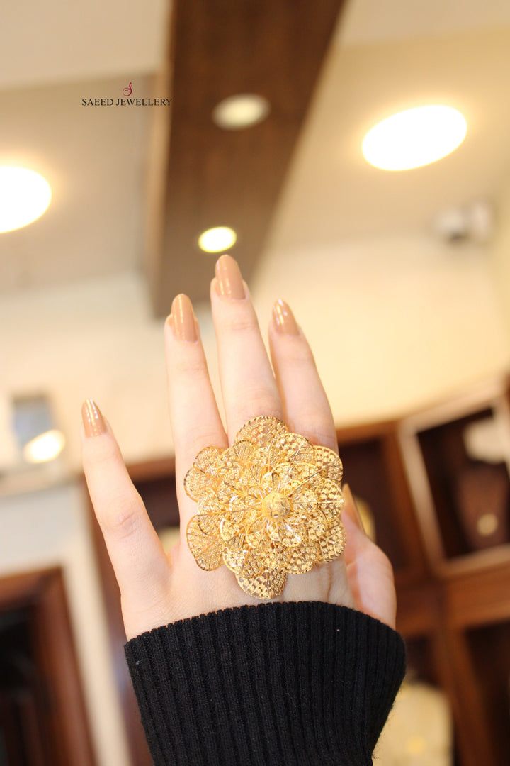 21K Gold Turkish Fancy Ring by Saeed Jewelry - Image 4