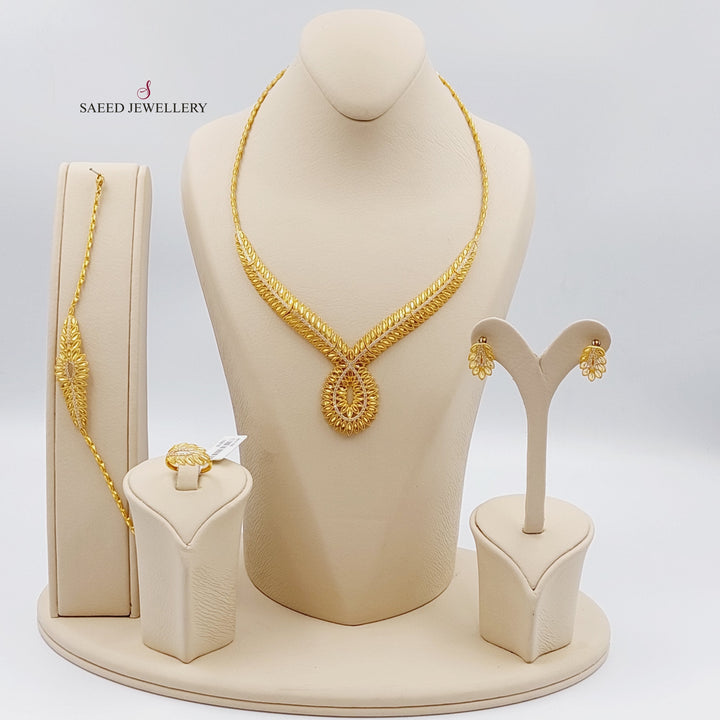 21K Gold Four Pieces Turkish Fancy Set by Saeed Jewelry - Image 1