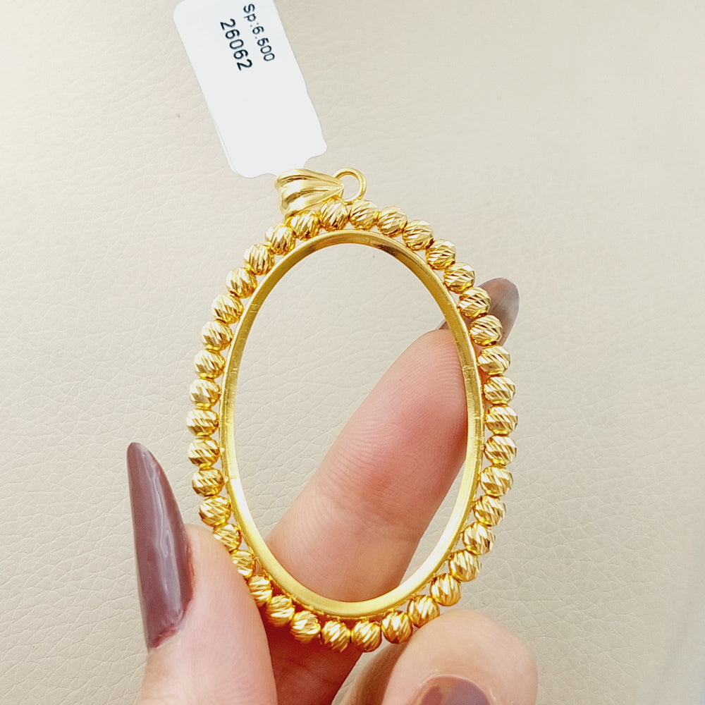 21K Gold Turkish Frame Pendant by Saeed Jewelry - Image 2