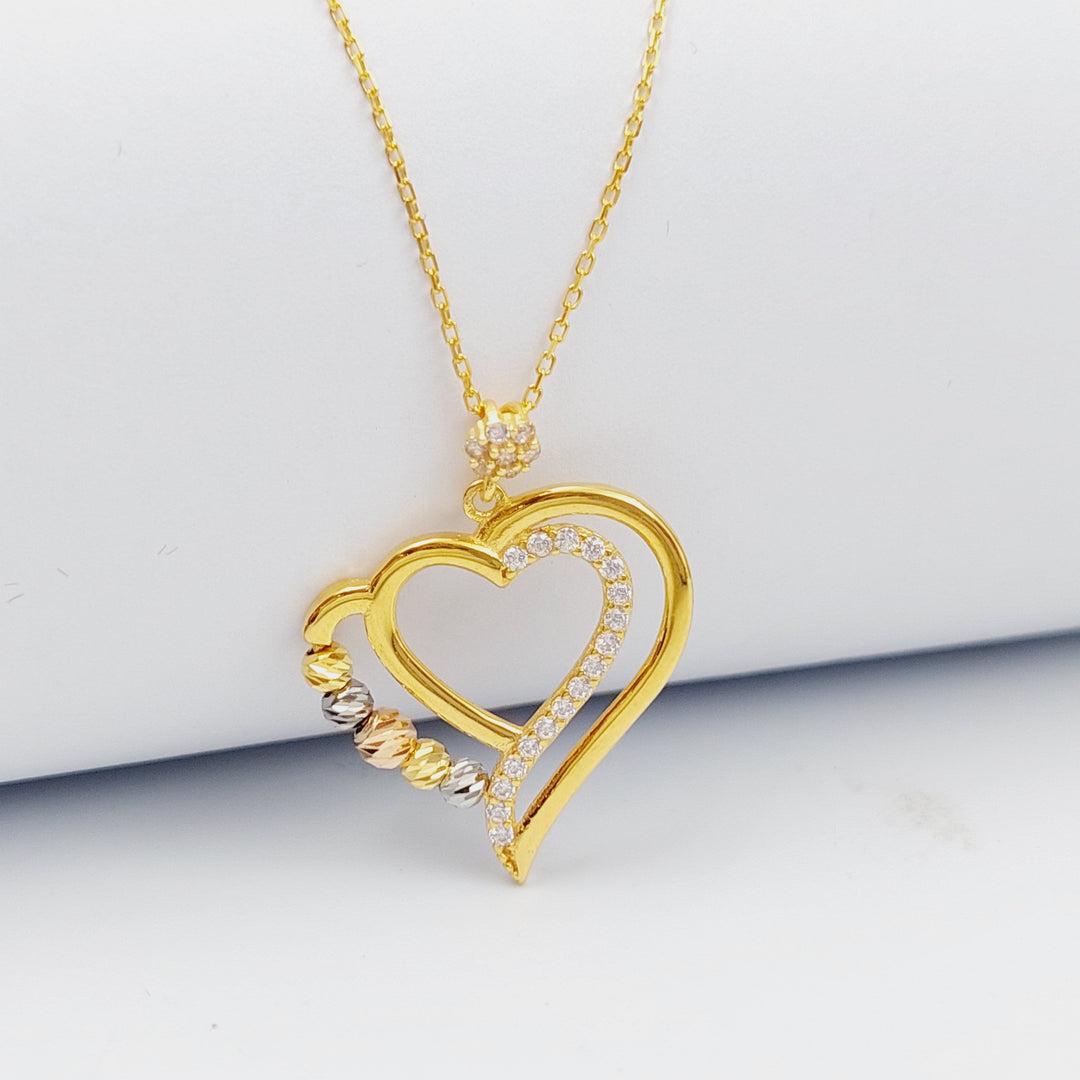 21K Gold Turkish Heart Necklace by Saeed Jewelry - Image 2