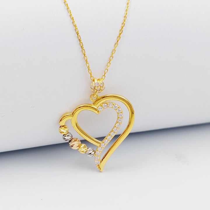 21K Gold Turkish Heart Necklace by Saeed Jewelry - Image 2