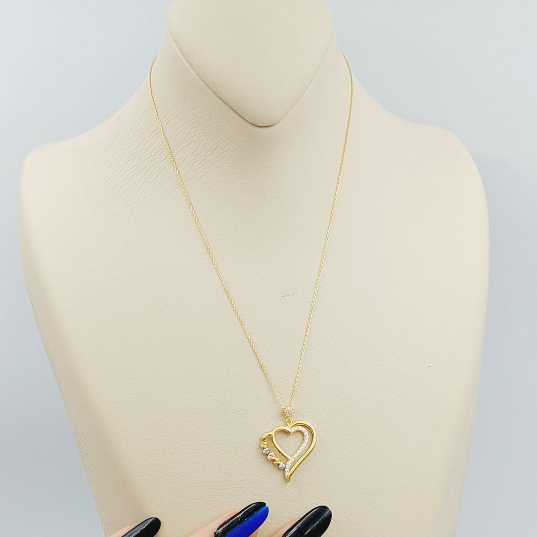 21K Gold Turkish Heart Necklace by Saeed Jewelry - Image 3