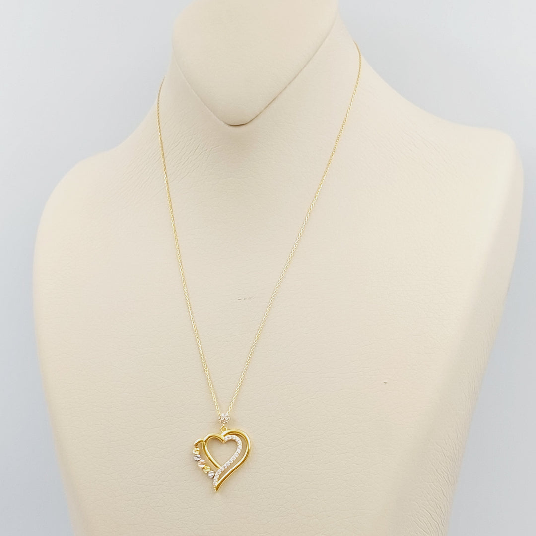 21K Gold Turkish Heart Necklace by Saeed Jewelry - Image 6