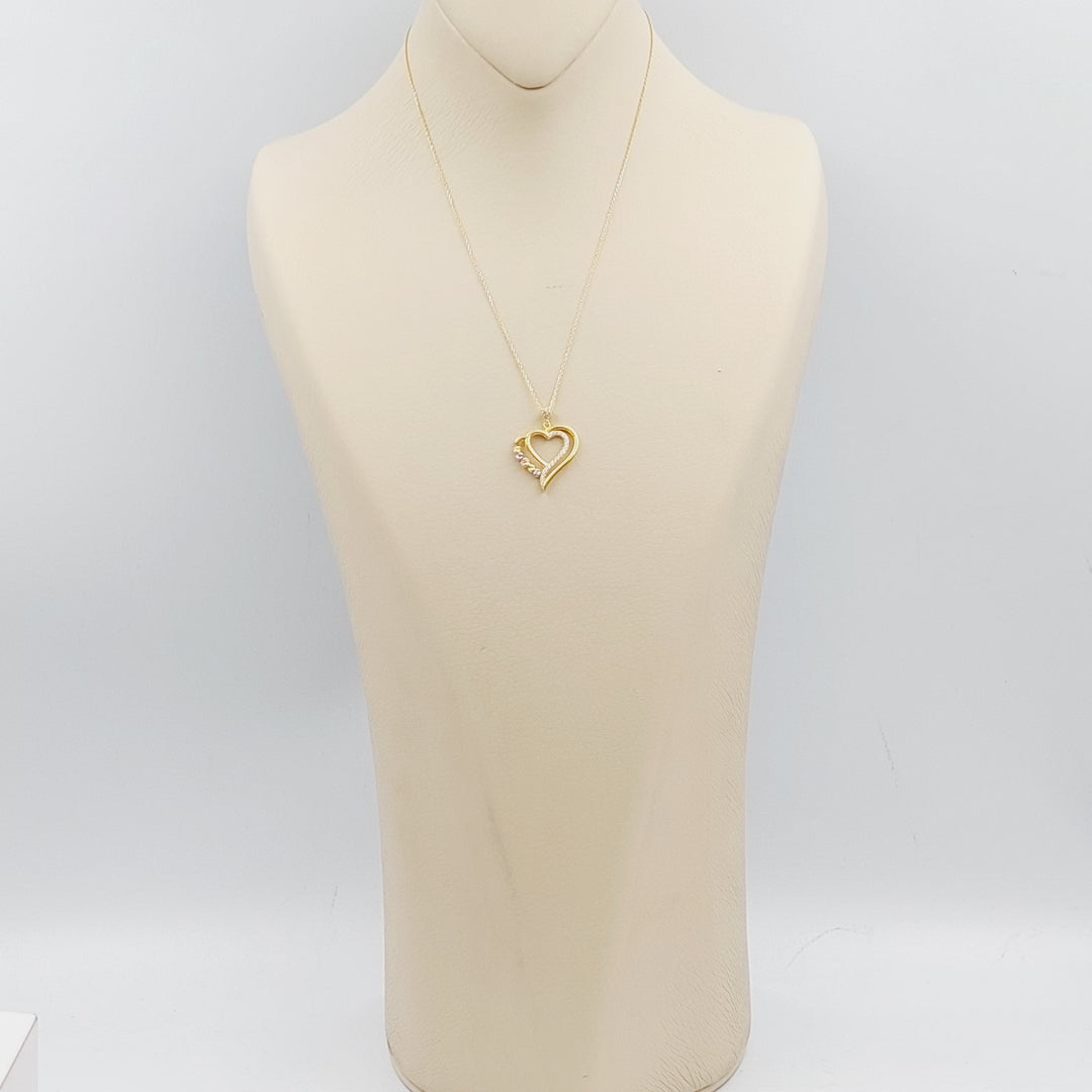 21K Gold Turkish Heart Necklace by Saeed Jewelry - Image 7