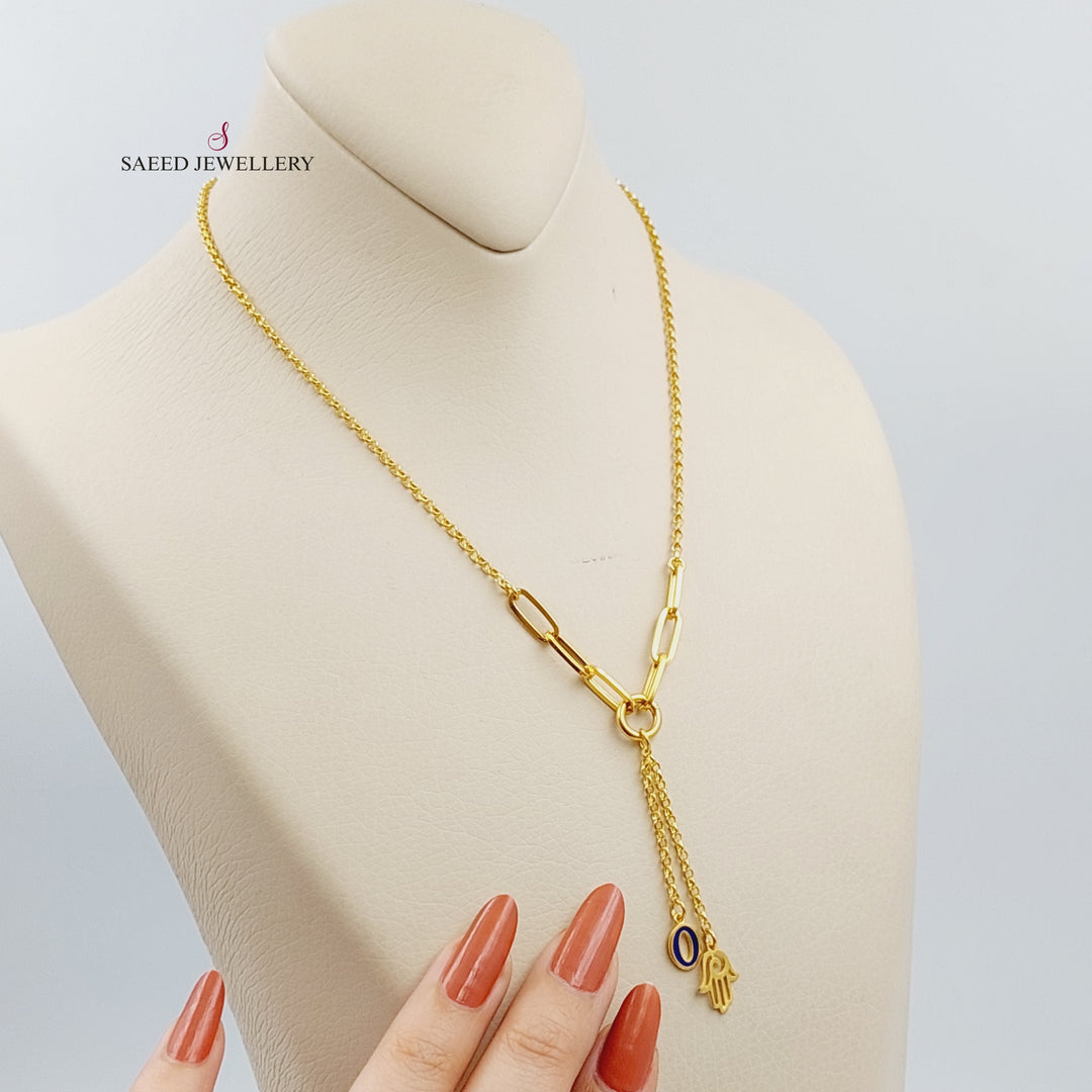 21K Gold Turkish Kaf Bracelet Necklace by Saeed Jewelry - Image 3