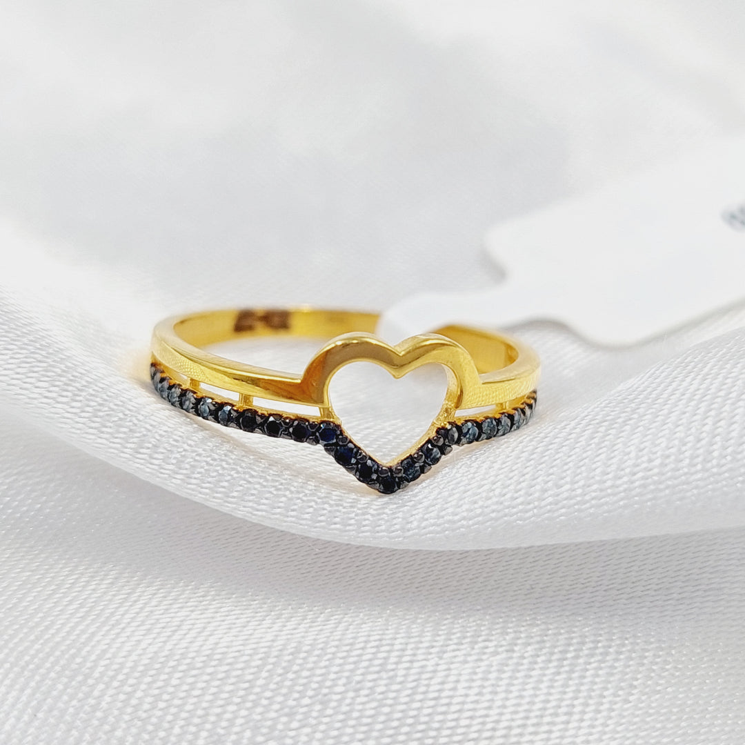 21K Gold Turkish Ring Heart by Saeed Jewelry - Image 3