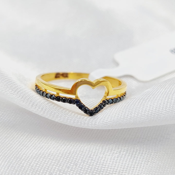 21K Gold Turkish Ring Heart by Saeed Jewelry - Image 3